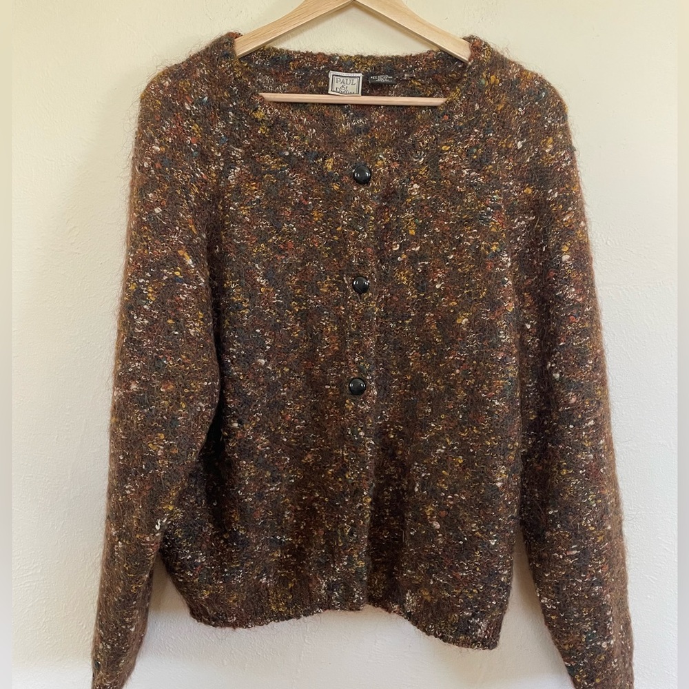 🌱 Gorgeous Mohair vintage Paul et Duffier Button-Front Cardigan